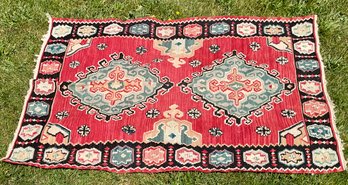 Vintage Kilim flat weave rug in