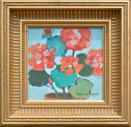 A small oil on board of flowers  30690e