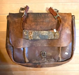 An antique single flap US mail bag,