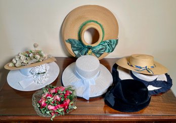 Eight early to mid 20th C. hats, including: