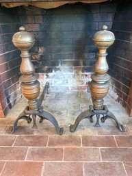 A pair of Arts & Crafts andirons with