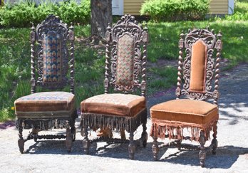 Three late 19th C carved Jacobean 306980