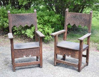 A pair of 18th C./ E. 19th C. carved