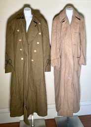 Green wool men’s military trench