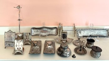 Eighteen silver plated items by Meriden