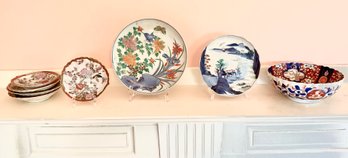 Eight pieces of vintage Imari and
