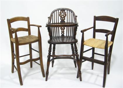 Three English childrens chairs    Comprising