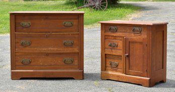 A matching 19th C. oak chest and