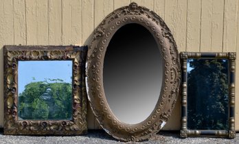 Three antique wall mirrors with