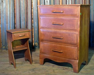 A vintage rock maple four drawer