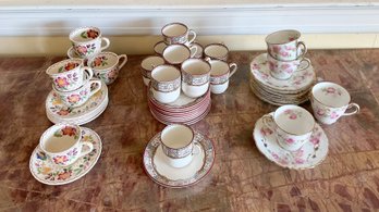 17 sets of vintage cups and saucers,