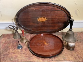 Ca 1900 oval mahogany tray with 306a5f