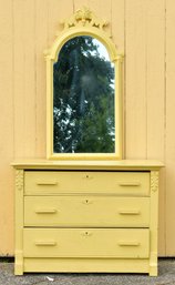 Vintage yellow painted dresser