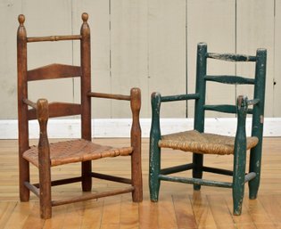 Two antique child’s chairs, including;