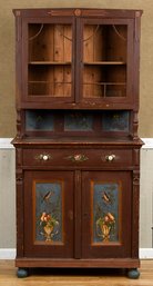 A vintage pine one part hutch cupboard