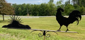 An antique sheet metal weathervane