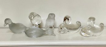 Six crystal figurines including  306b86