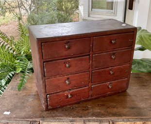 A 19th C. eight drawer pine spice