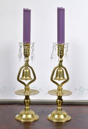 Antique brass candlesticks with 306bee