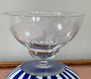 A small footed vintage glass bowl  306bfe