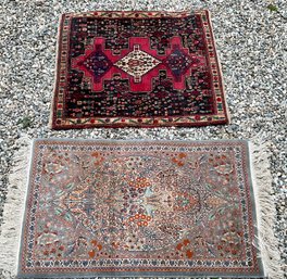 Two vintage Oriental scatter rugs