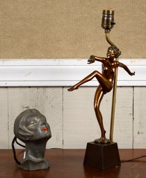 Two vintage figural lamps, including;