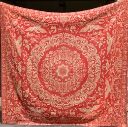 An antique red and white homespun 306c5f