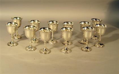 Set of twelve Mexican silver goblets 4d7a9