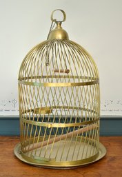 A large vintage brass birdcage 306cb7
