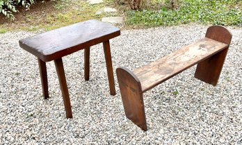 Two vintage country benches primitive 306ce4