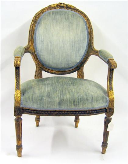 Louis XV style giltwood armchair