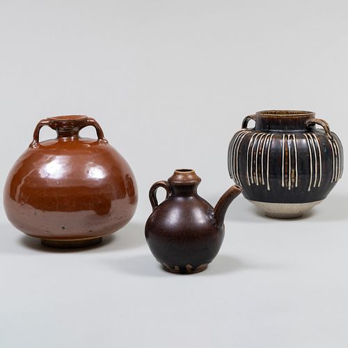 GROUP OF THREE CHINESE GLAZED POTTERY