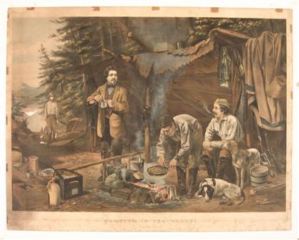 1 piece Hand Colored Lithograph  4dbca