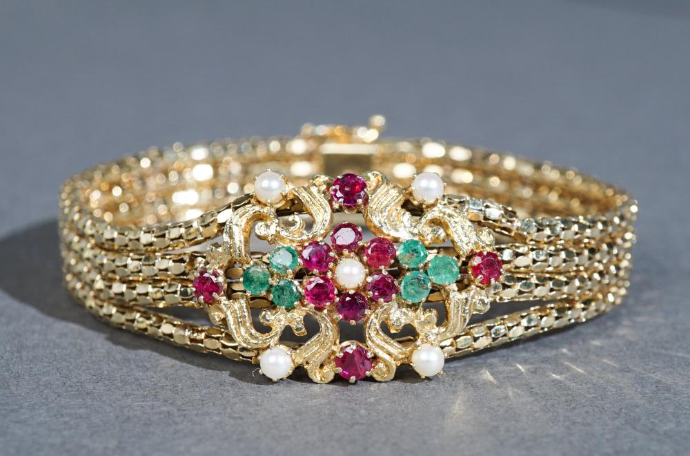 14 KARAT YELLOW GOLD RUBY EMERALD 309662