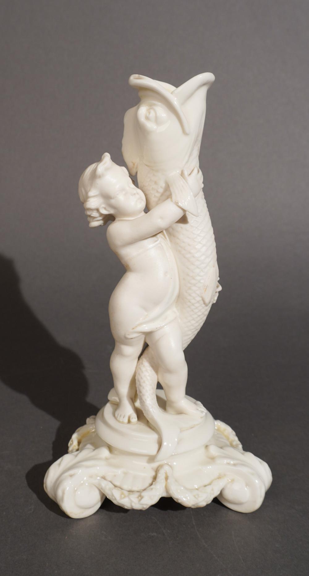 BELLEEK BLACK MARK PUTTI WITH DOLPHIN 3096ae