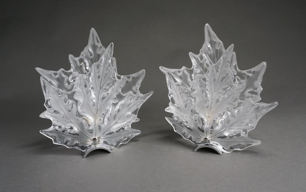 PAIR OF LALIQUE FROSTED AND MOLDED