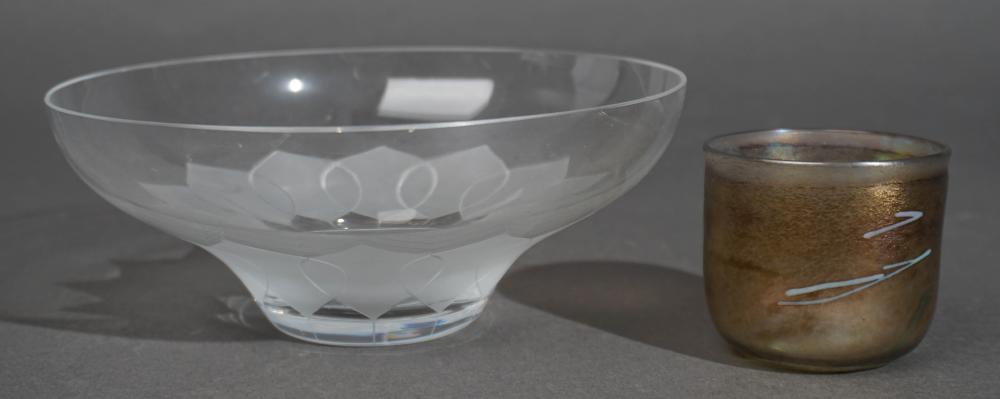 KOSTA BODA IRIDESCENT GLASS CUP AND