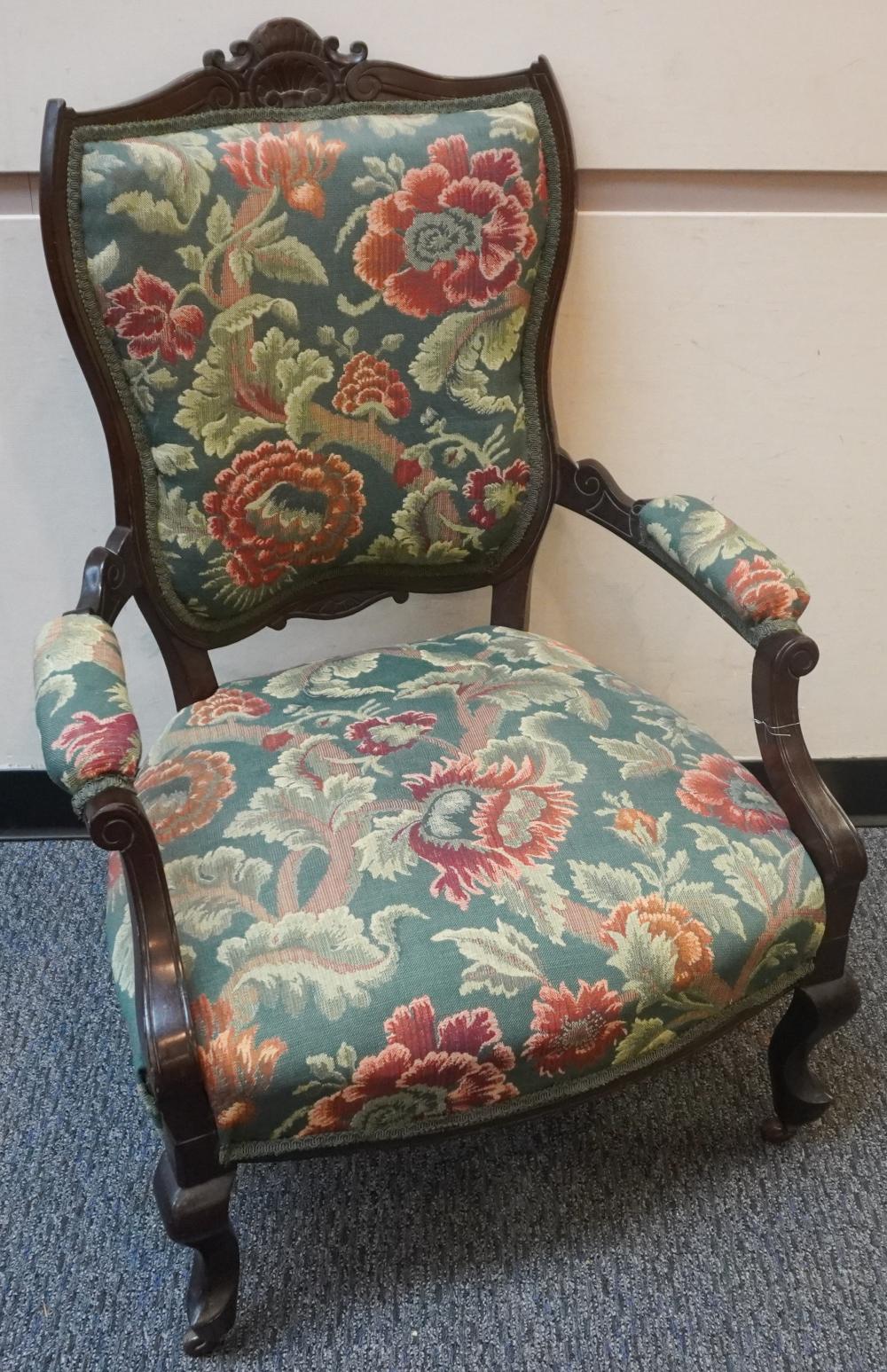 VICTORIAN MAHOGANY UPHOLSTERED 309765