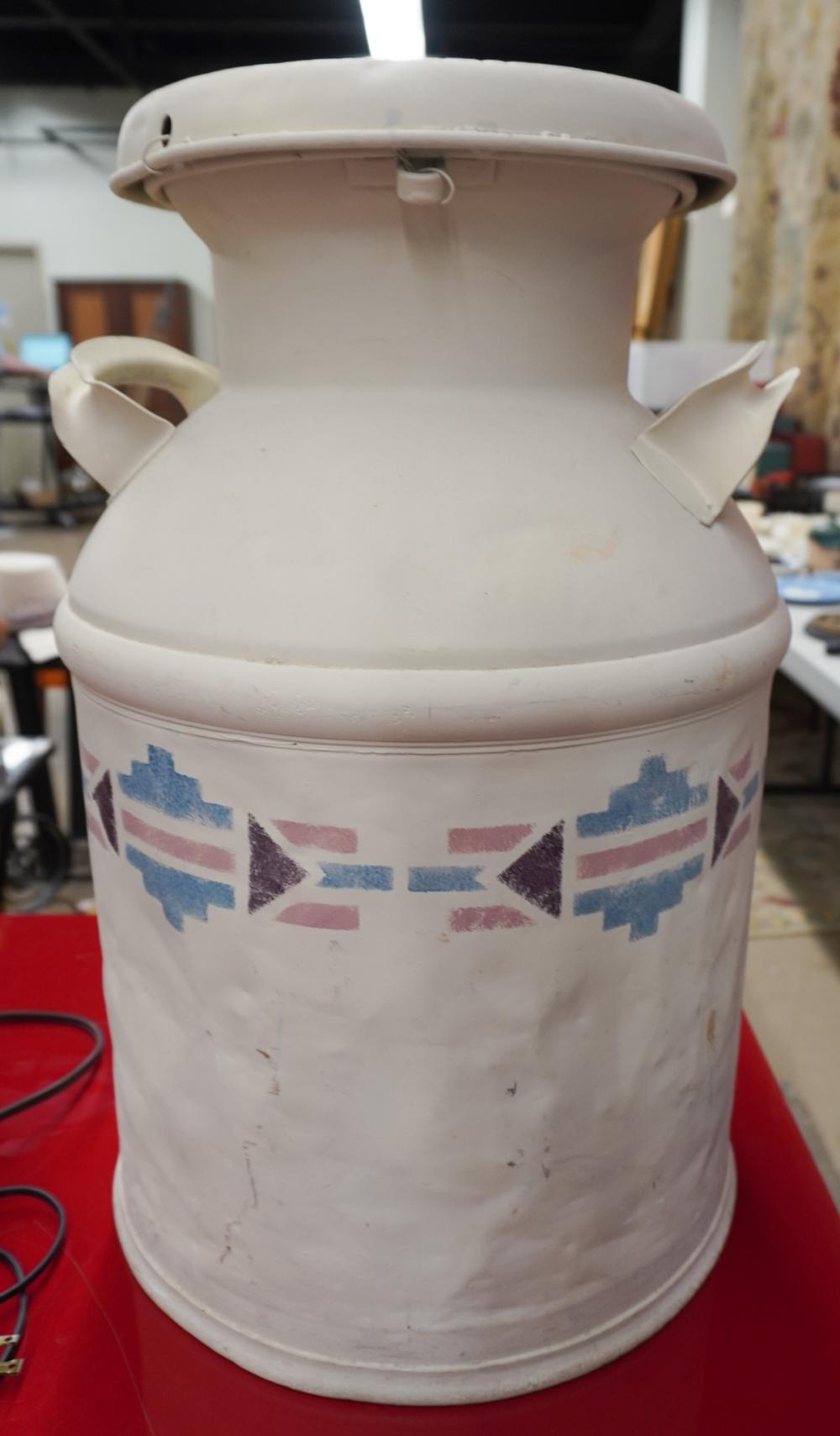 DECORATED METAL MILK CAN H 21 309794