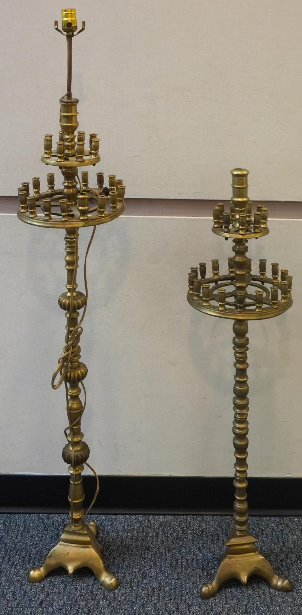 TWO RENAISSANCE STYLE BRASS TWO TIER 3097b3