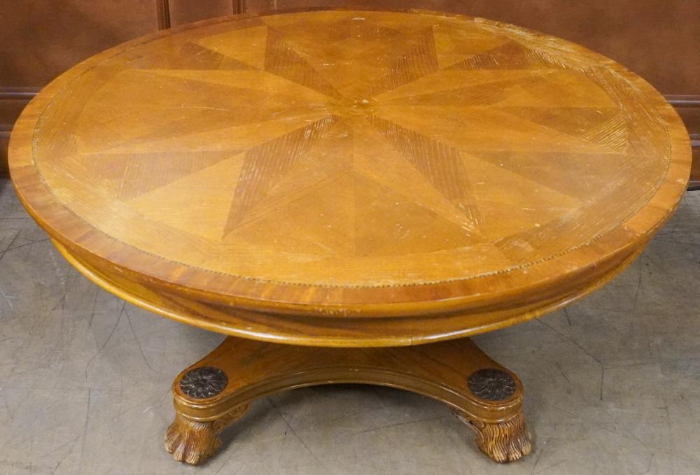 NEOCLASSICAL STYLE INLAID OAK ROUND 3097bb