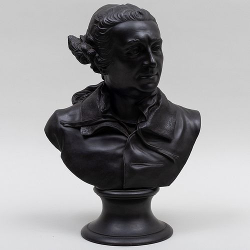 WEDGWOOD BASALT BUST OF A GARRICK Impressed 3097ea