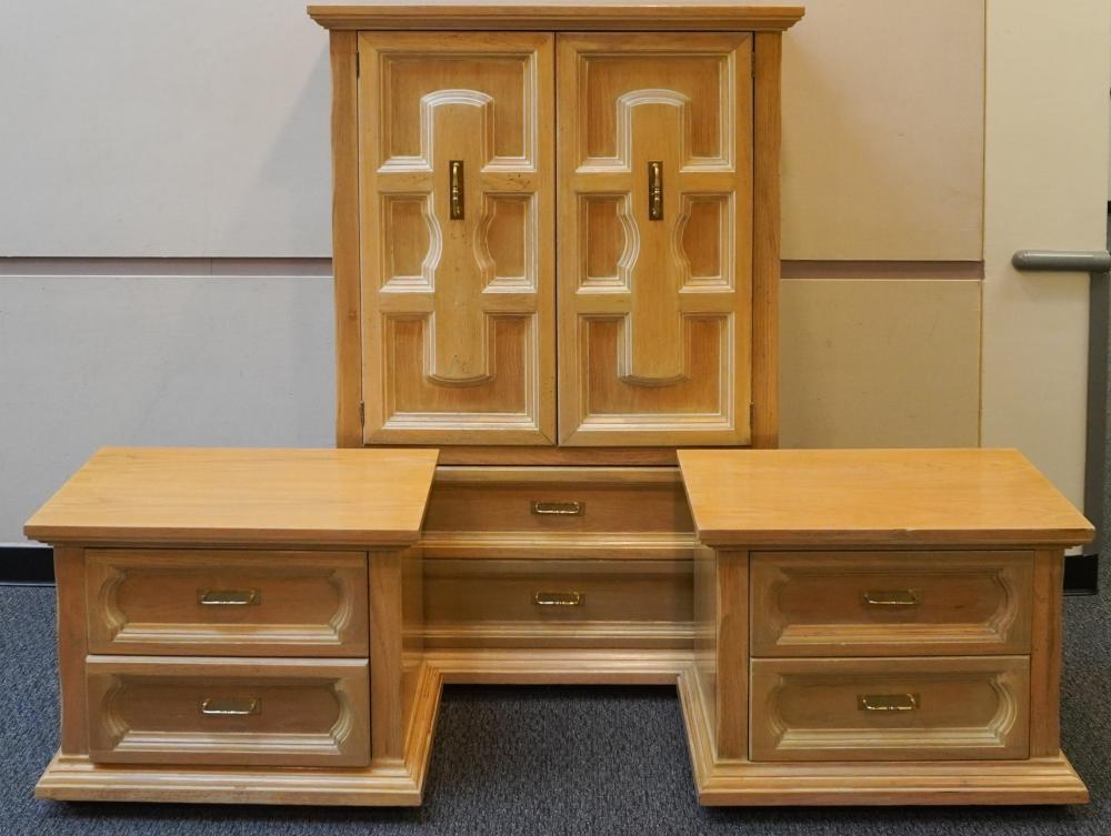 BLEACHED OAK DRESSER, CHESTROBE