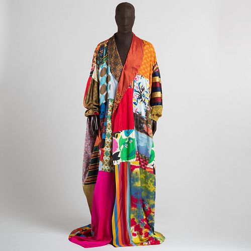 TODD OLDHAM SILK PATCHWORK ROBE