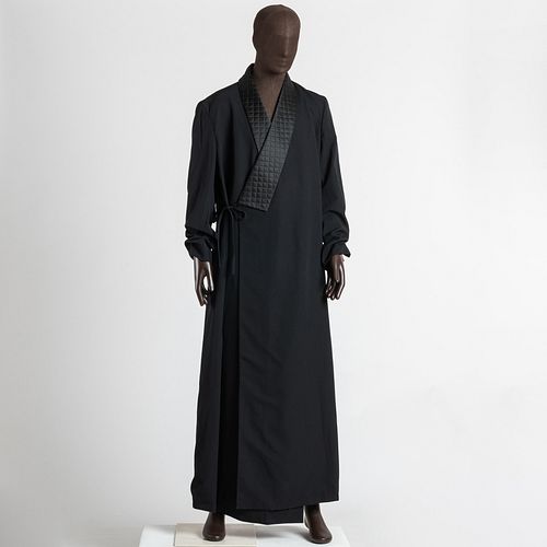 DONNA KARAN BLACK WOOL EVENING