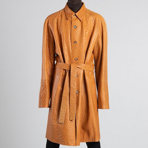 OSTRICH BELTED COAT POSSIBLY PRADANo 30993a