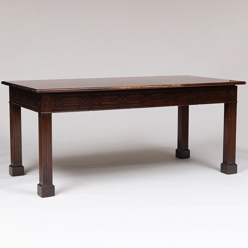 REGENCY STYLE CARVED MAHOGANY DESKFitted 309970