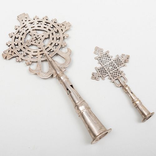 TWO METAL COPTIC CROSSESThe larger 309a27