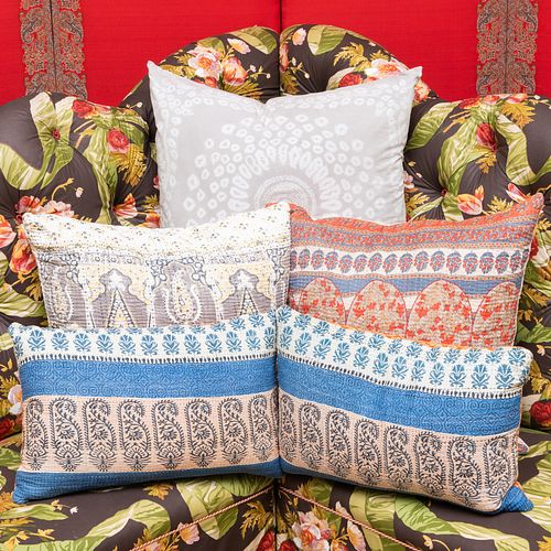 FIVE PRINTED COTTON PILLOWSComprising One 309a42