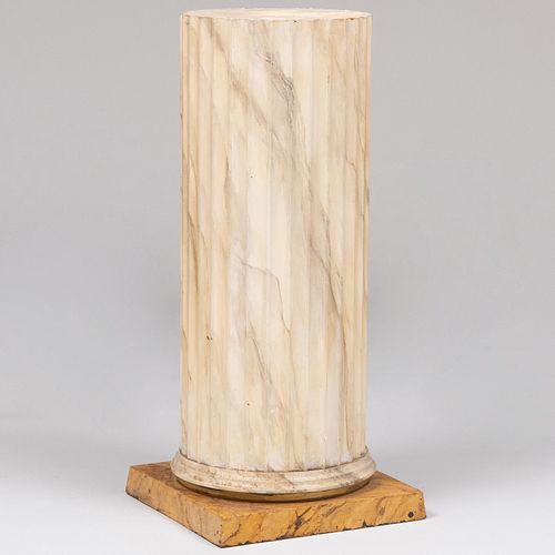 PAINTED FAUX MARBLE FLUTED COLUMNAR